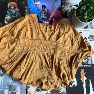 Free People Yellow Beachy Top